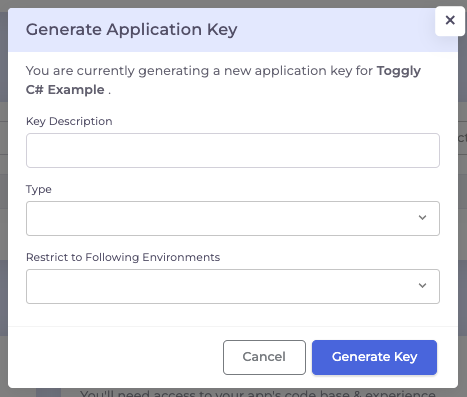 Generate App Key